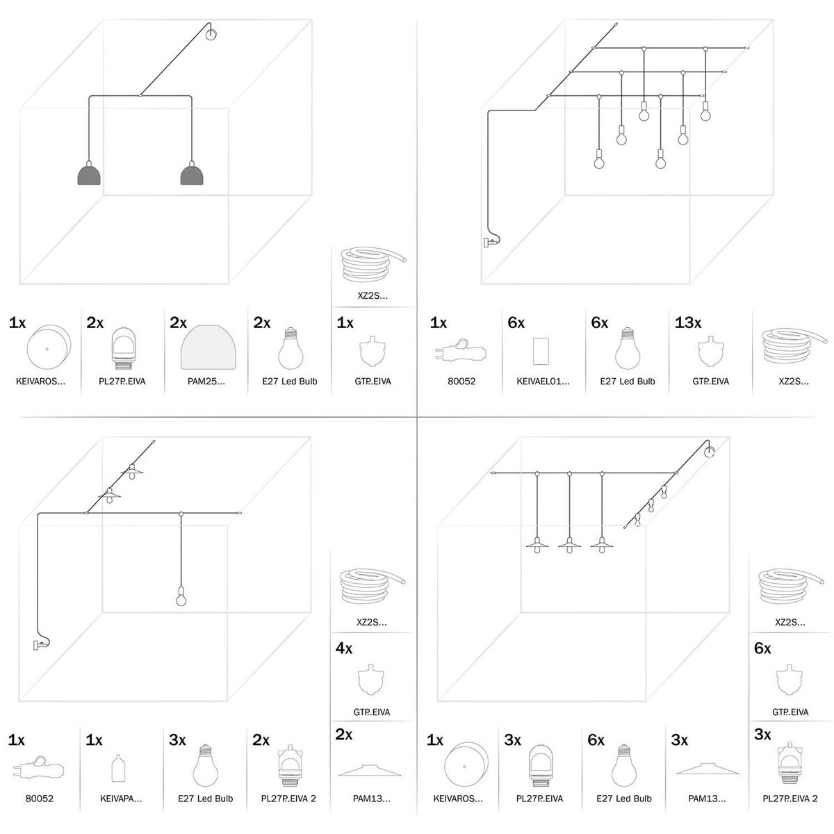 Portalámparas Creative Negro E27