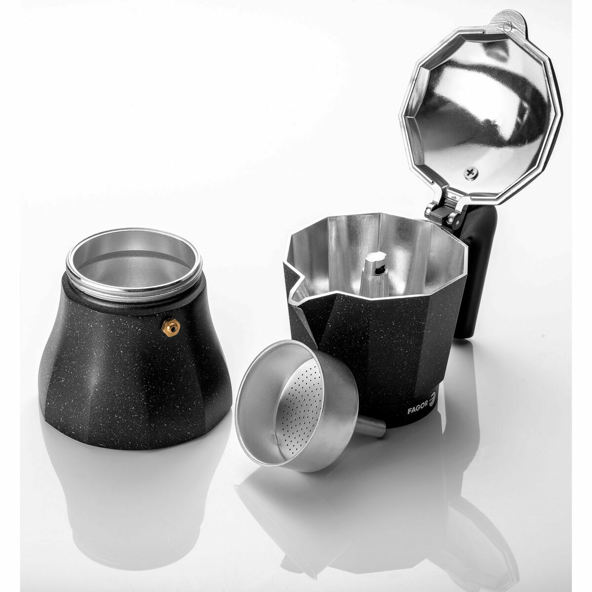 Cafetera Italiana Fagor TIRAMISU 12 Negro Aluminio 12 Tazas
