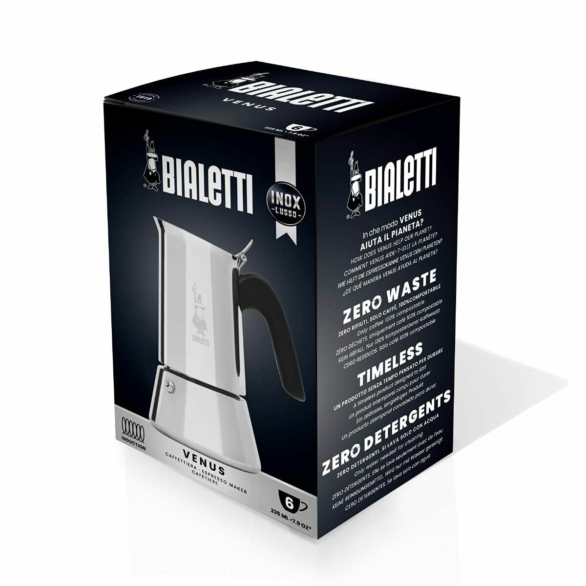 Cafetera Italiana Bialetti NEW VENUS Plateado Metal Acero Inoxidable