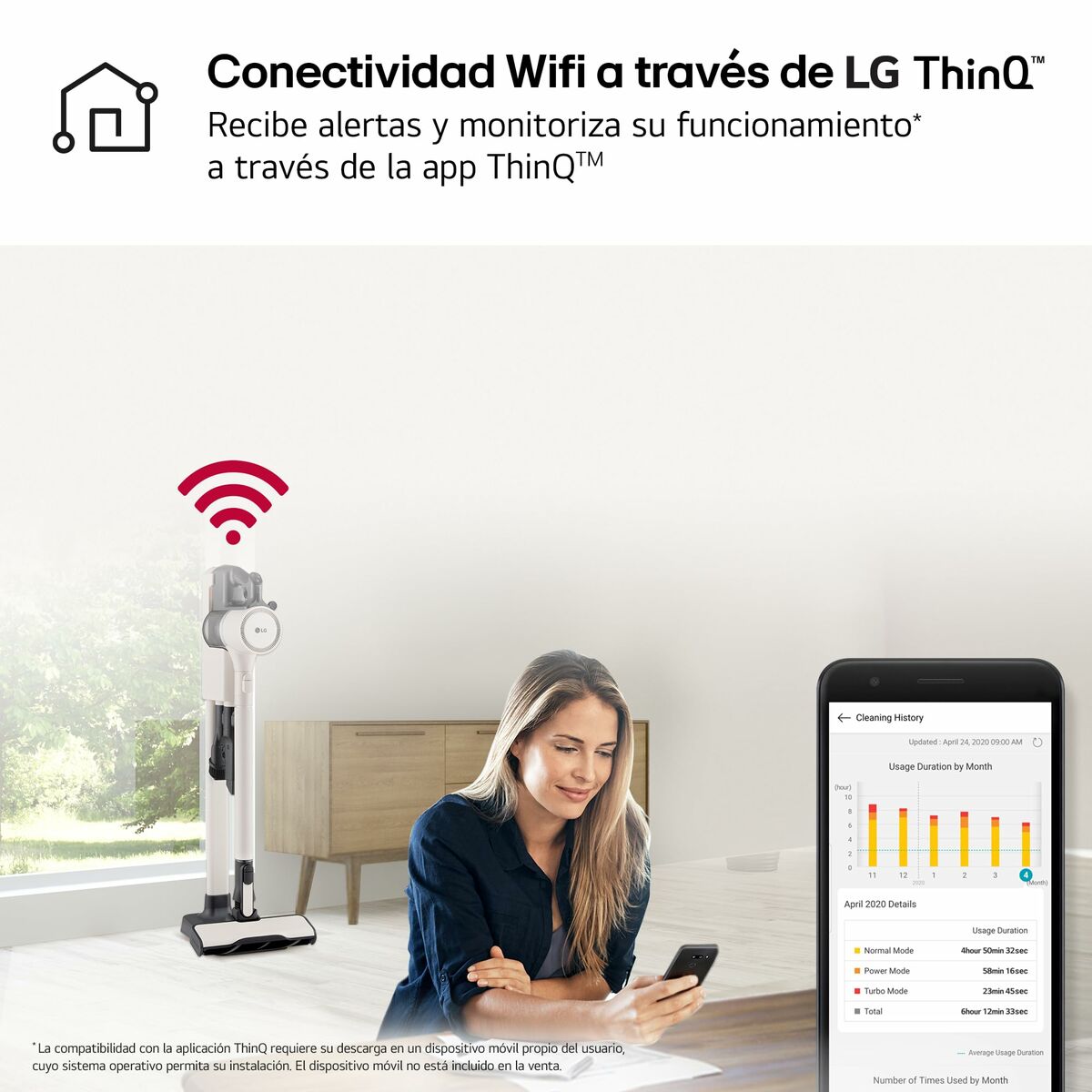 Aspirador Escoba Ciclónico Inalámbrico LG A9K-LITE1C