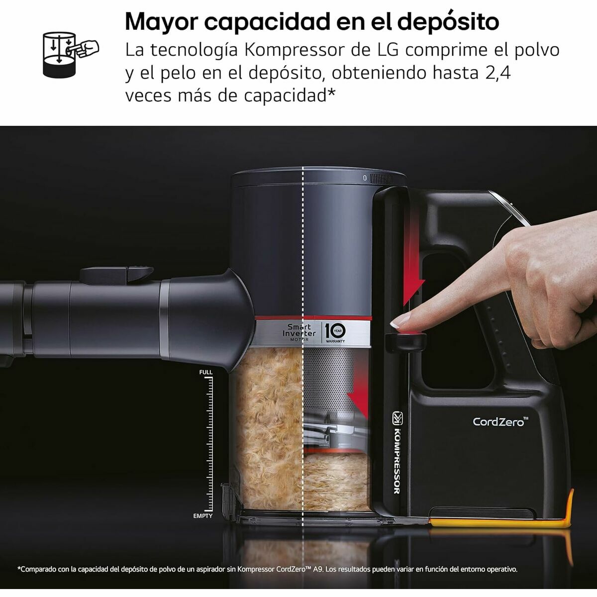 Aspirador Escoba Ciclónico Inalámbrico LG A9K-LITE1C