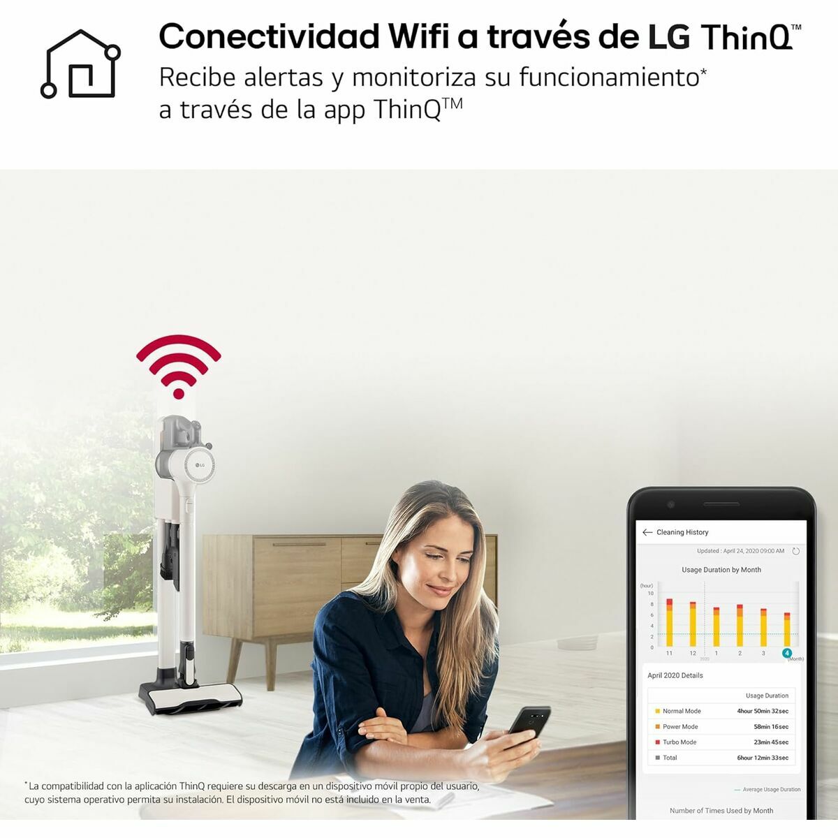 Aspirador Escoba Ciclónico Inalámbrico LG A9K-LITE1C
