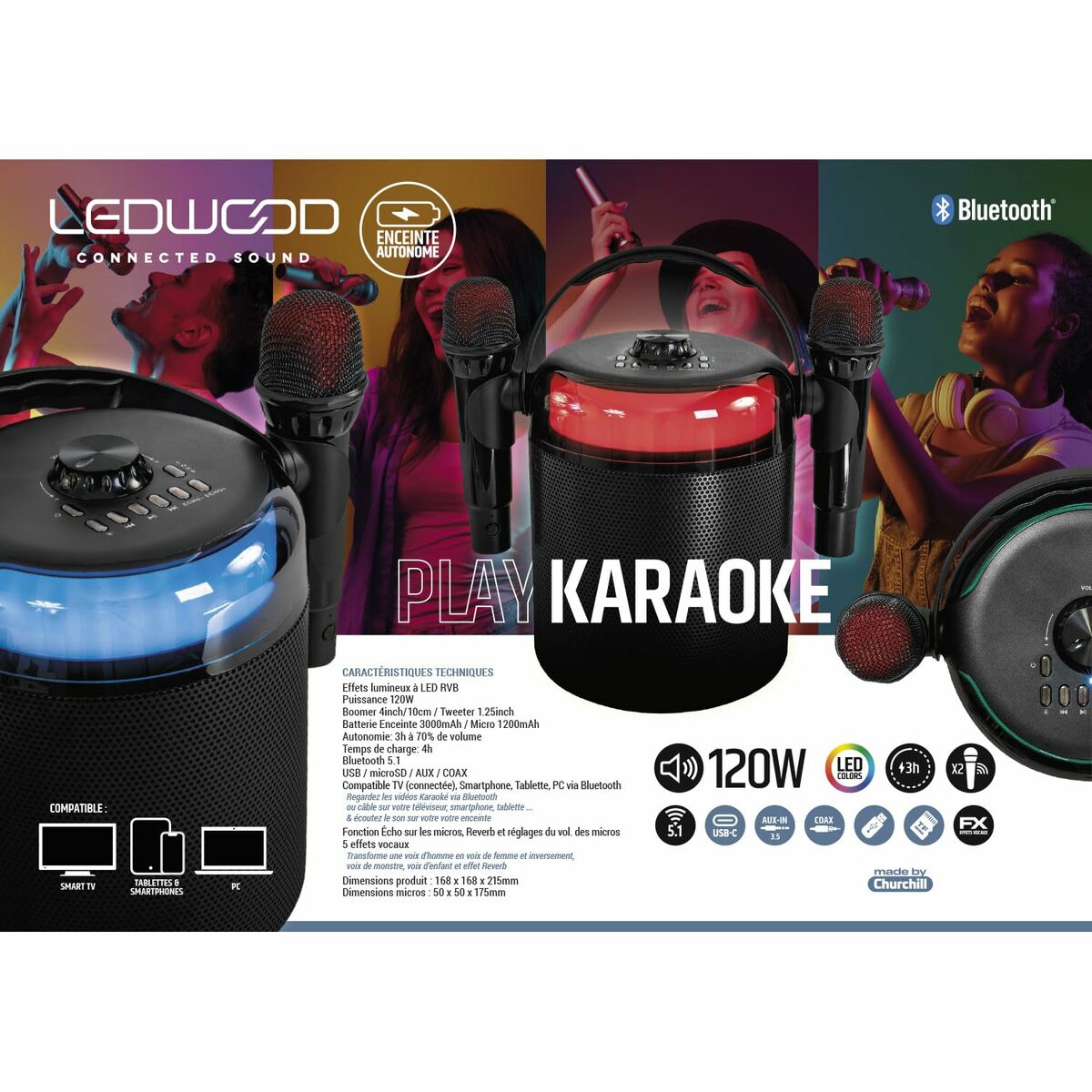 Altavoces Ledwood LD-PLAYKARAOKE