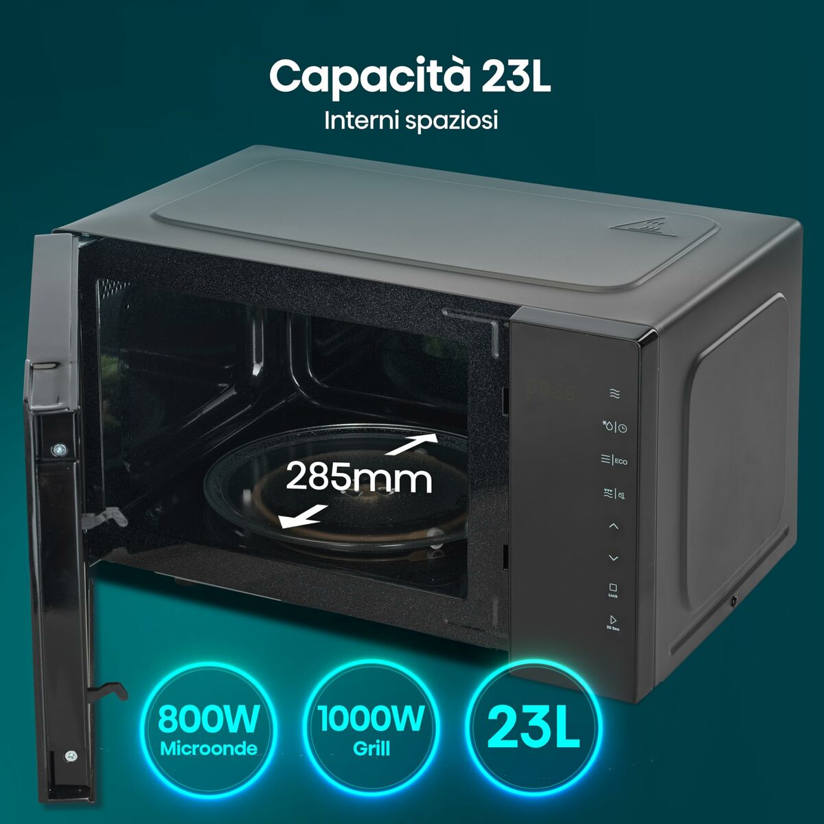 Microondas con Grill Hisense H23MOBS5HG4 Negro 800 W 23 L