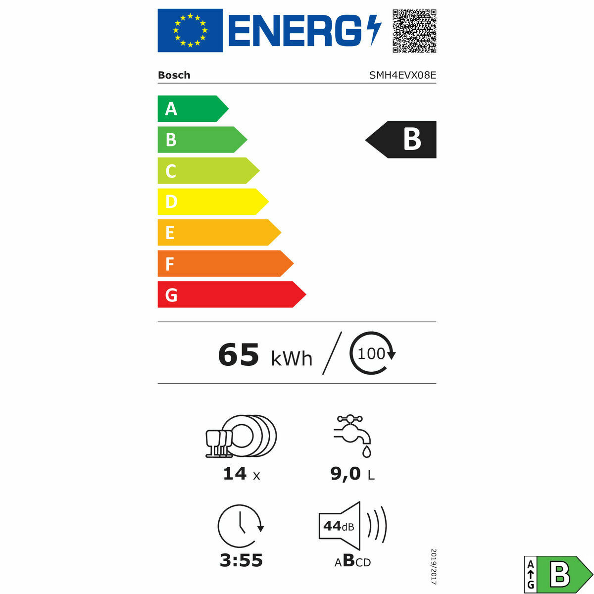 Lavavajillas BOSCH SMH4EVX08E Blanco 60 cm