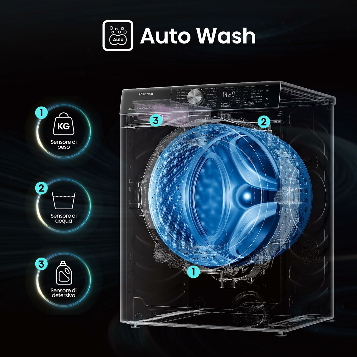 Lavadora Hisense WF5S1045BW 59,5 cm 1400 rpm 10,5 kg