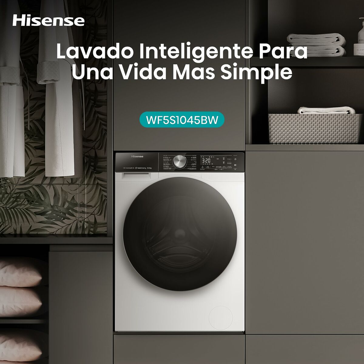Lavadora Hisense WF5S1045BW 59,5 cm 1400 rpm 10,5 kg