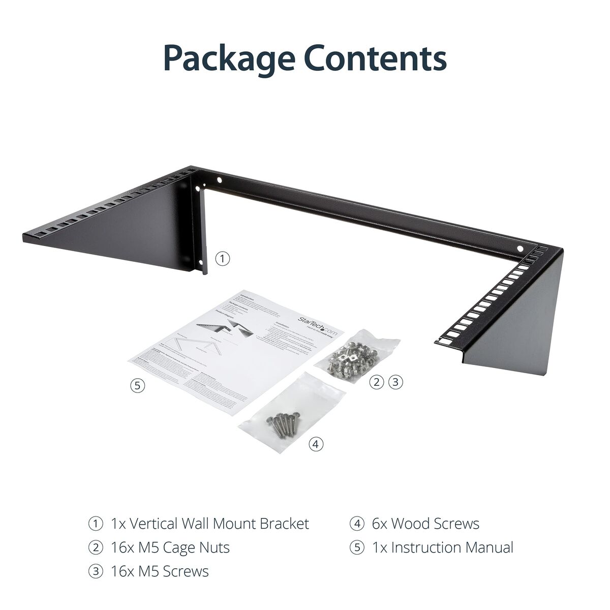 Soporte Startech RK619WALLV Negro Acero