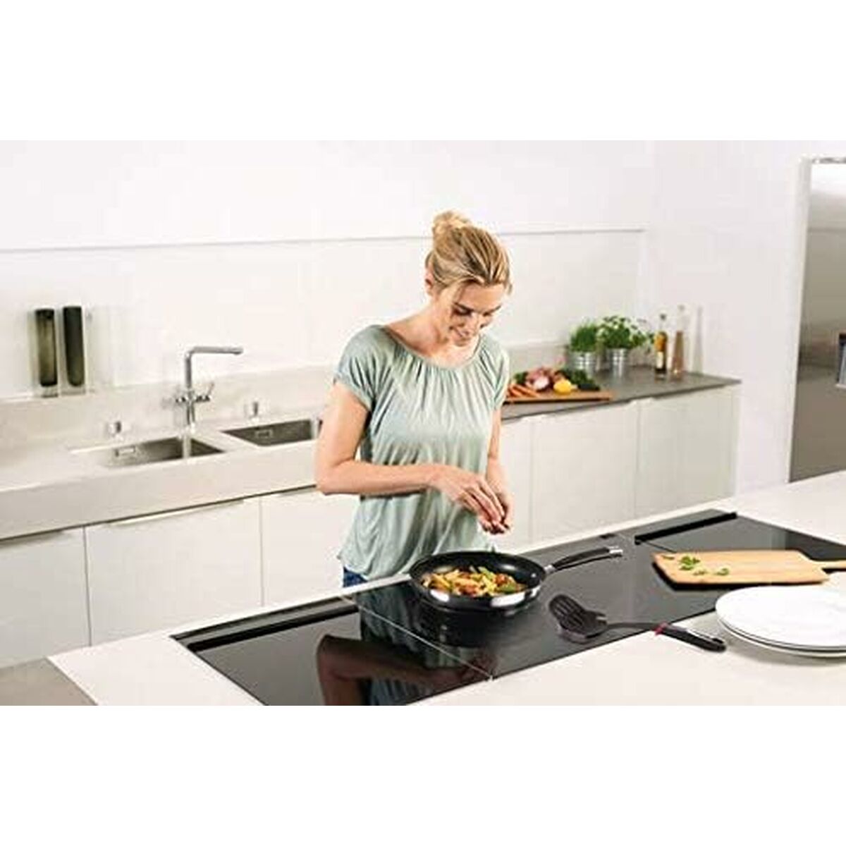 Abrelatas Tefal K2070514 Negro Metal Acero Inoxidable Acero