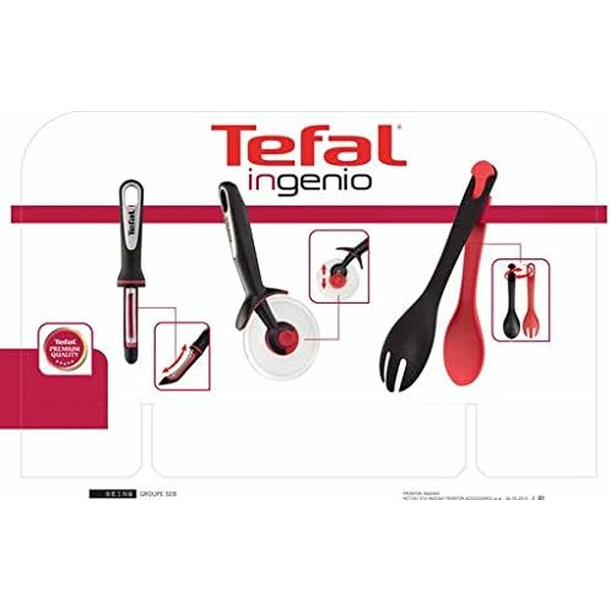 Abrelatas Tefal K2070514 Negro Metal Acero Inoxidable Acero