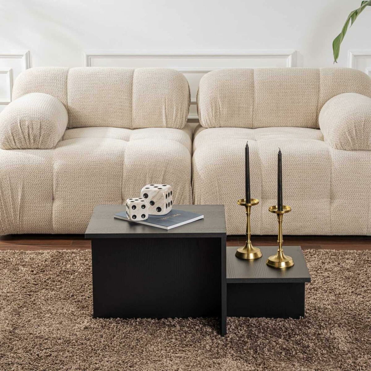 Mesa de Centro Harmony Negro 80 x 40 x 40 cm