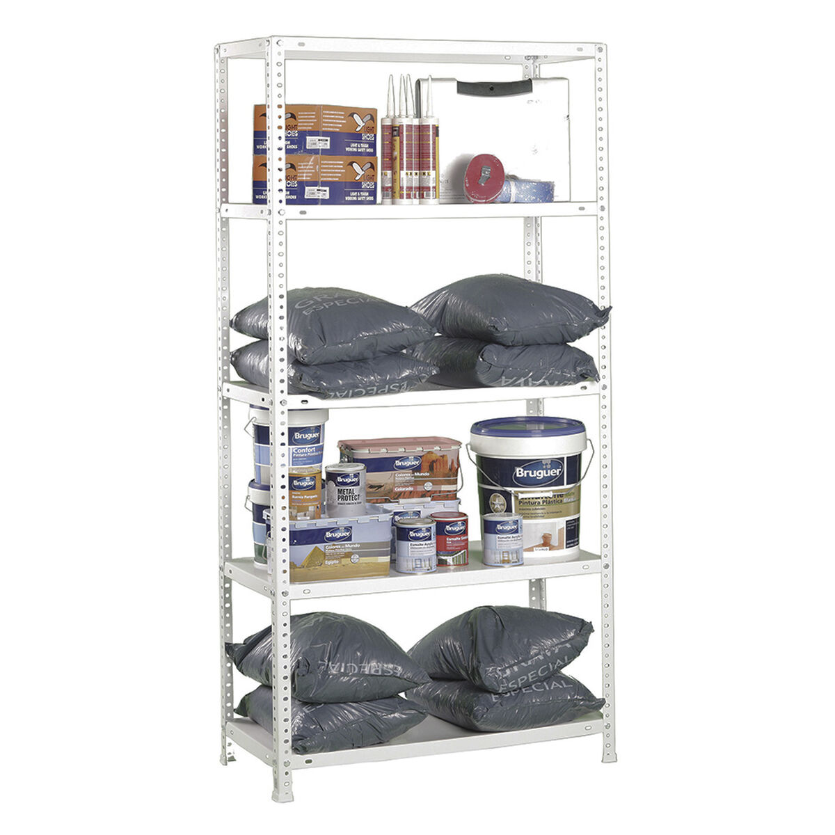 Estantería Simon Rack Comfort Plus 5/400 Blanco 200 x 100 x 40 cm Metal 5 Estantes 100 kg