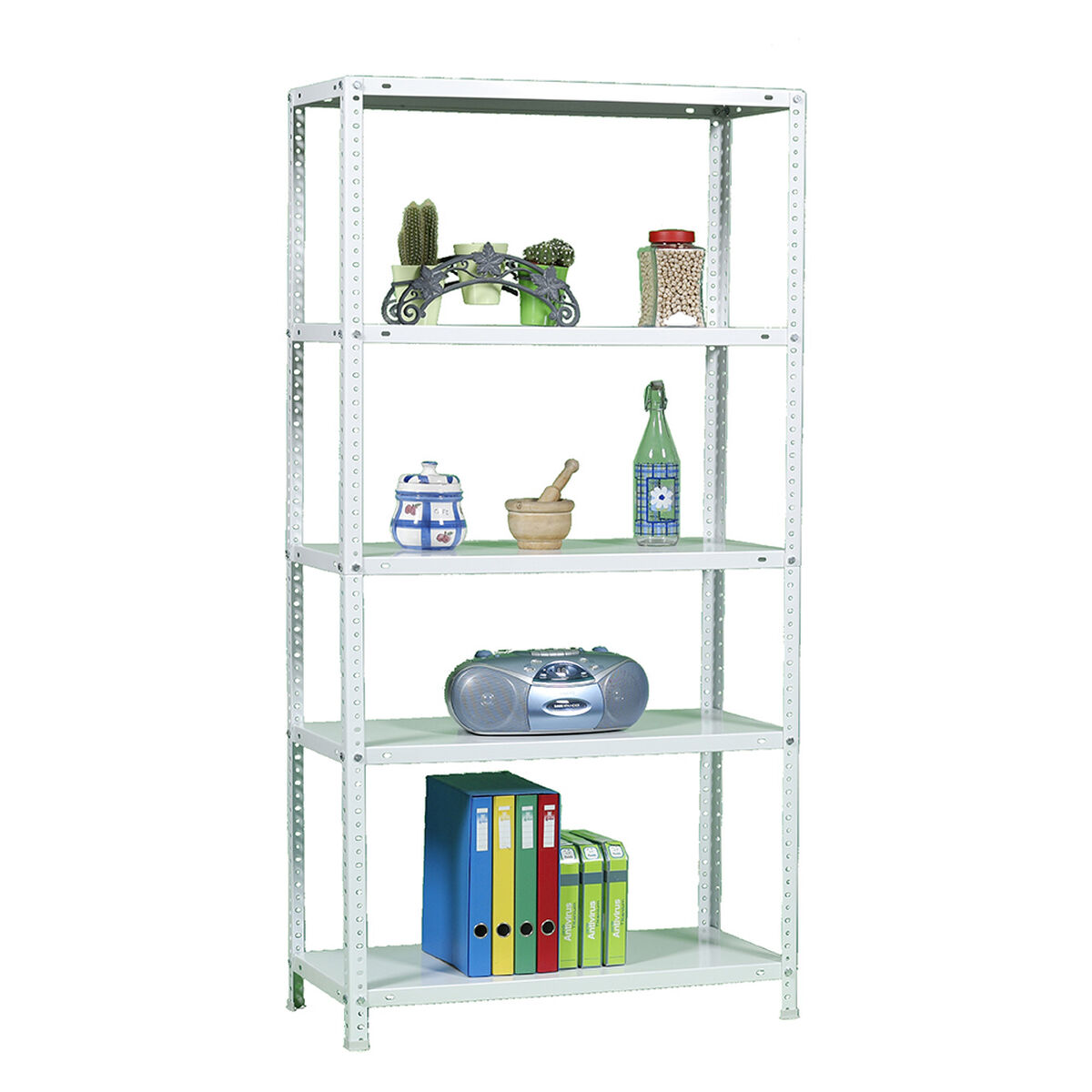 Estantería Simon Rack Comfort Plus 5/400 Blanco 200 x 100 x 40 cm Metal 5 Estantes 100 kg