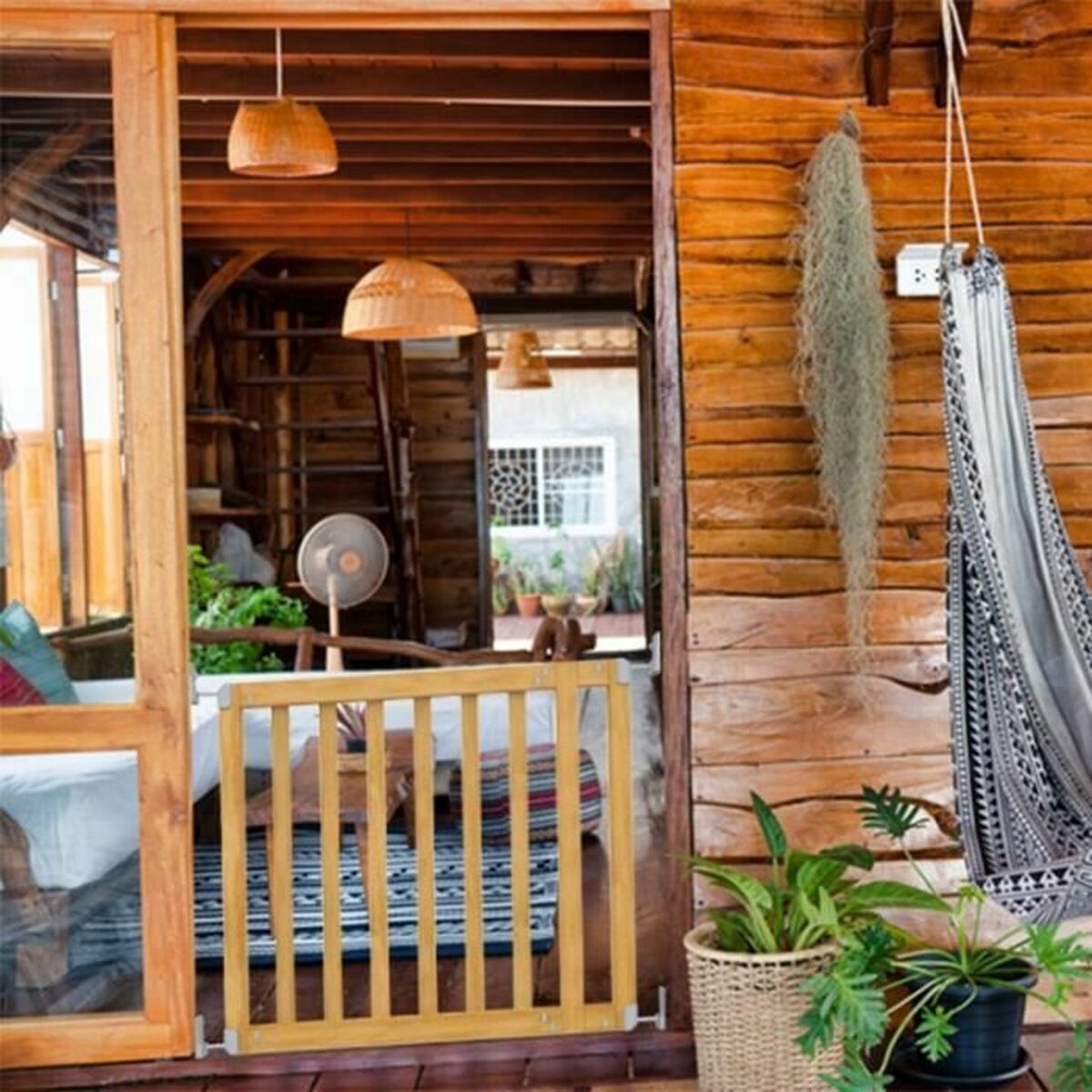 Barrera de seguridad Ingenuity Marrón 76-91 cm