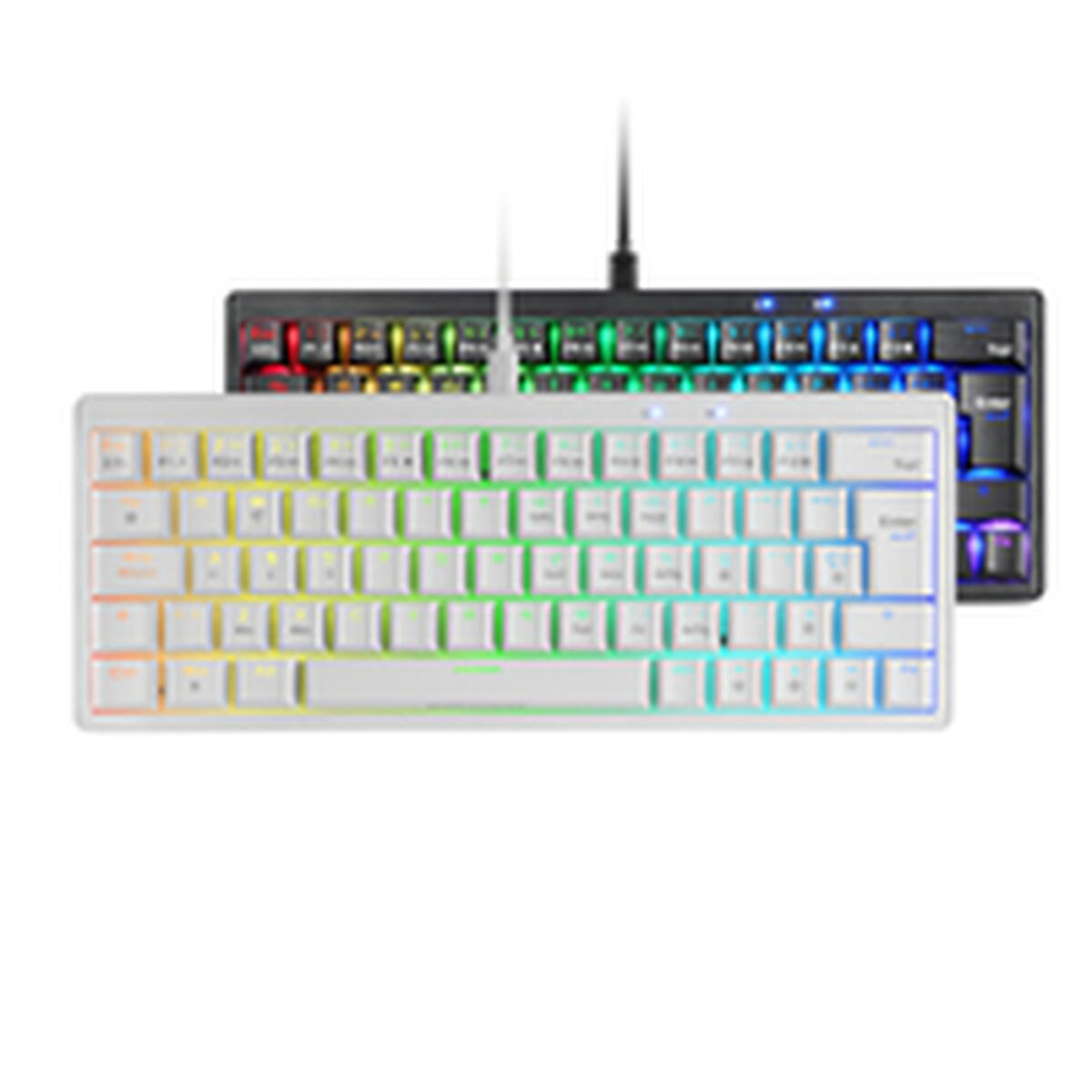 Teclado Gaming Mars Gaming MKMINIPROWYES Qwerty US Blanco