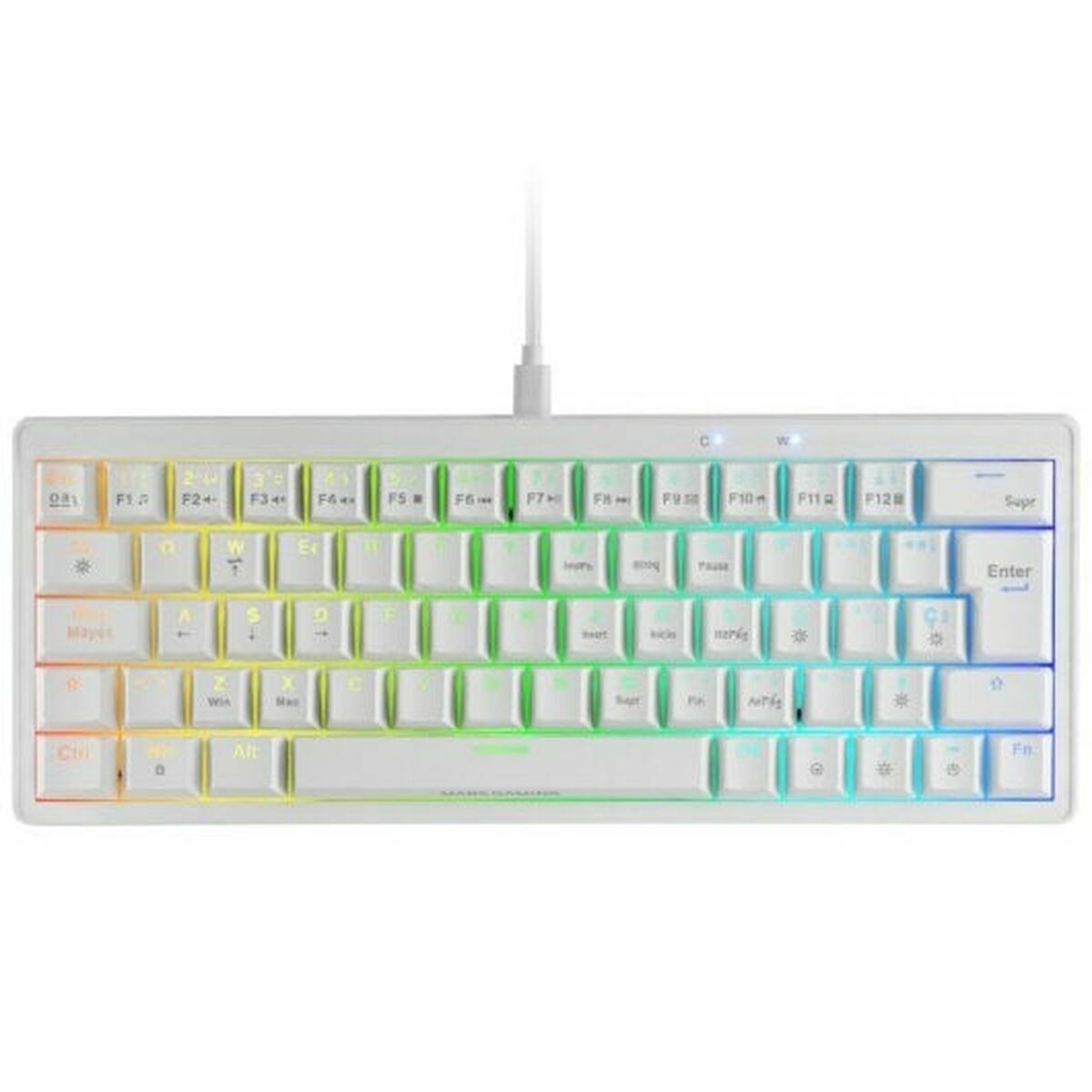 Teclado Gaming Mars Gaming MKMINIPROWYES Qwerty US Blanco