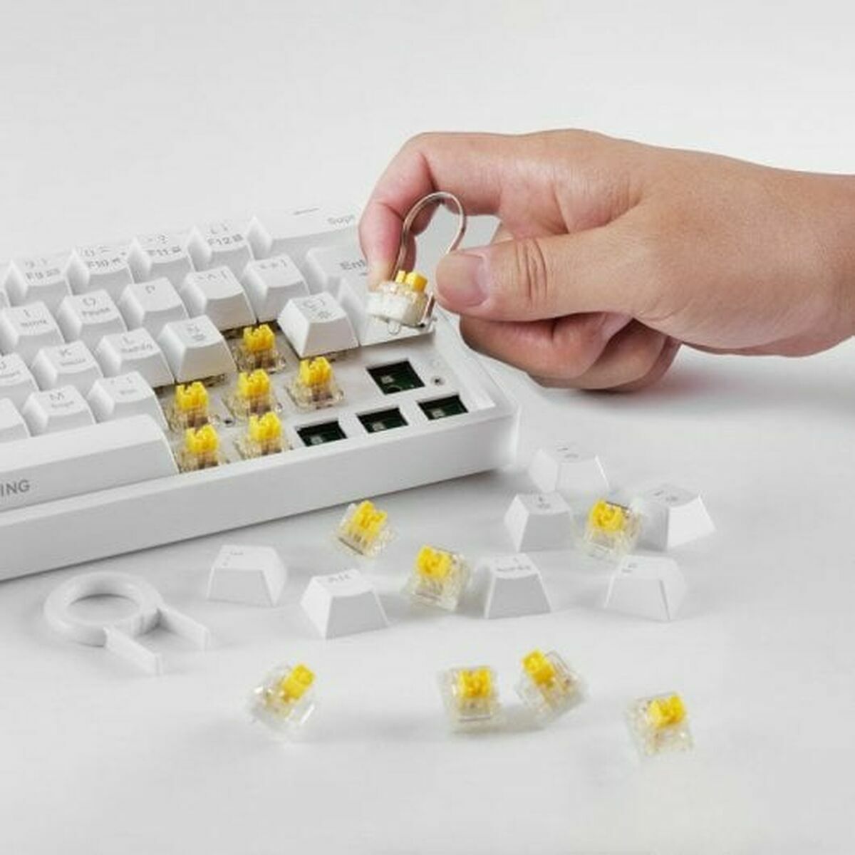 Teclado Gaming Mars Gaming MKMINIPROWYES Qwerty US Blanco