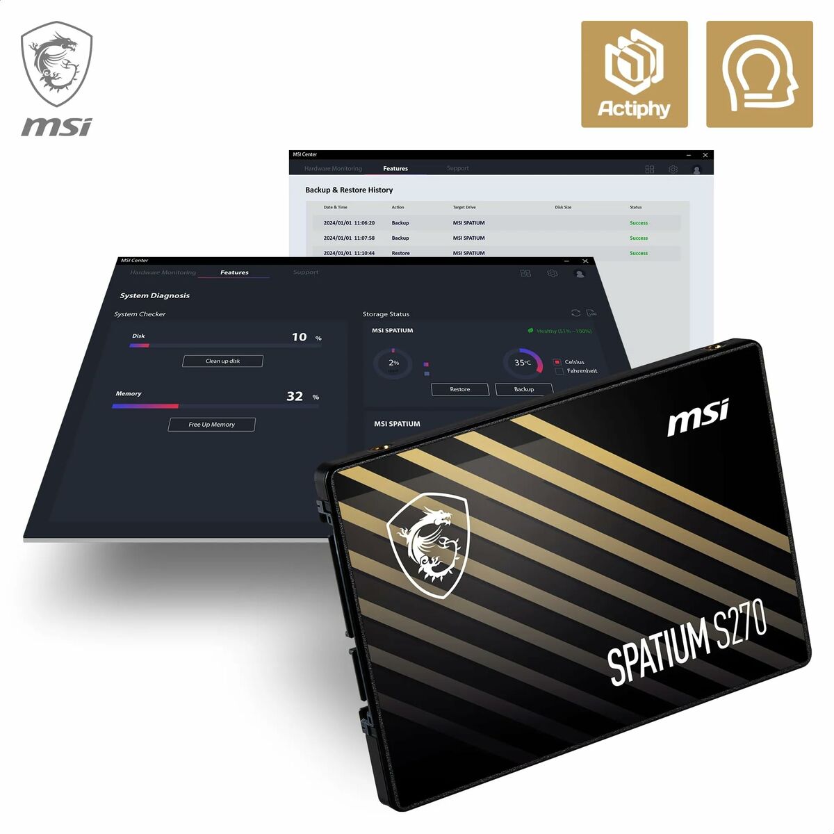 Disco Duro MSI SPATIUM S270 240 GB SSD
