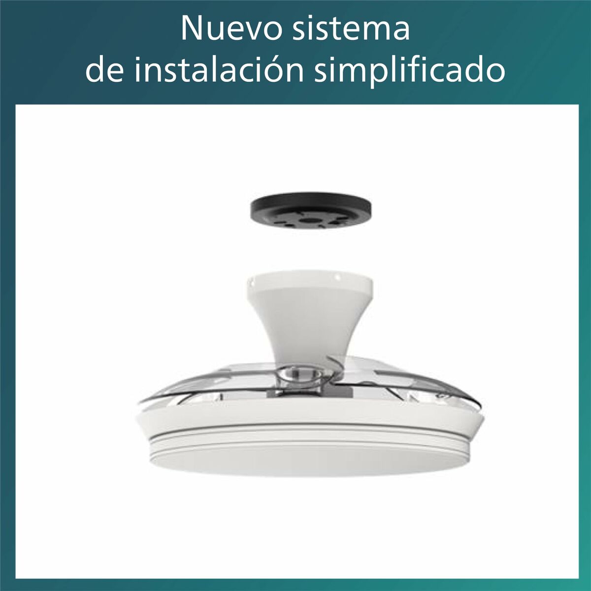 Ventilador de Techo con Luz Philips Atlas Blanco Negro (4000 K) (2700 K)
