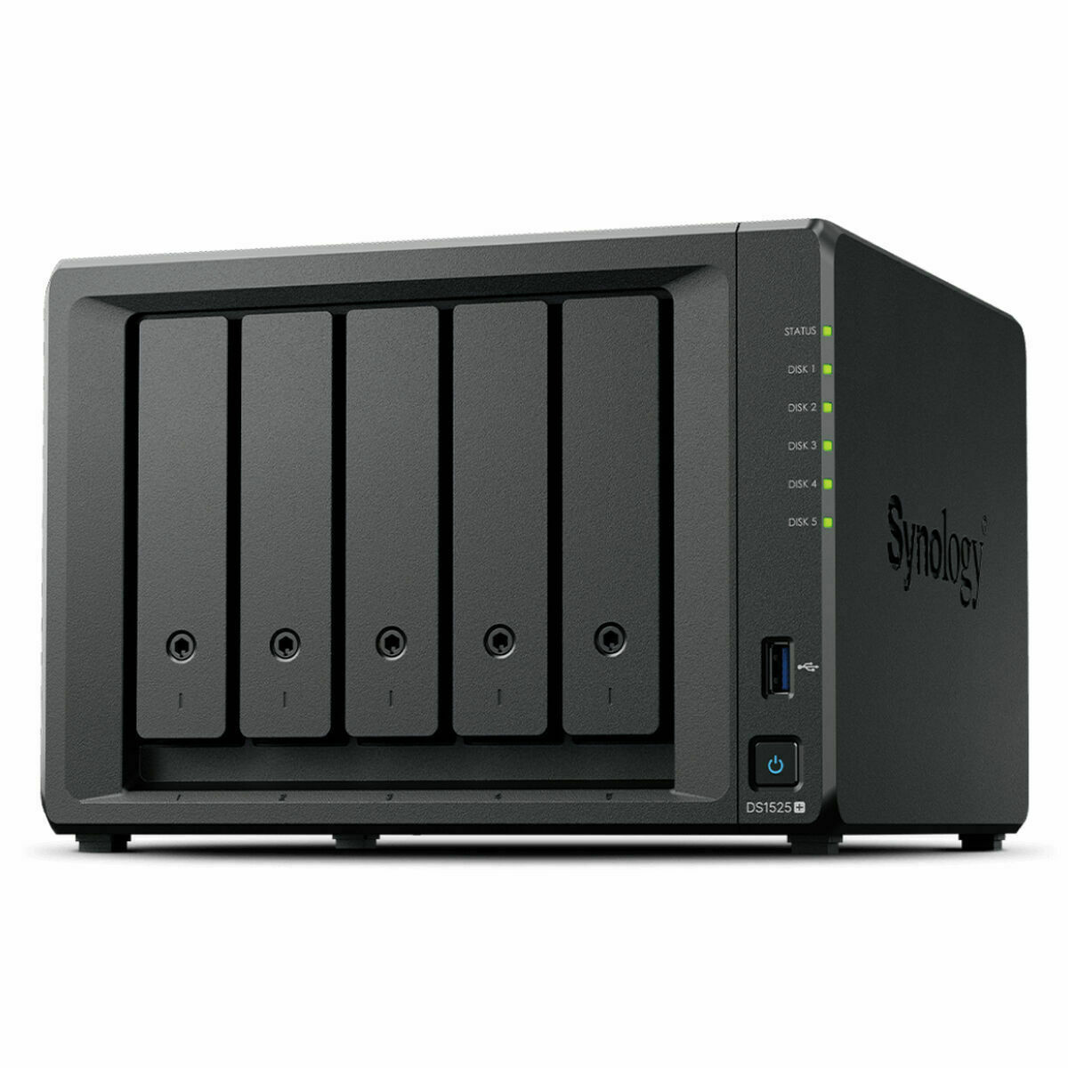 Almacenamiento en Red NAS Synology DS1525+ Negro AMD Ryzen V1500B