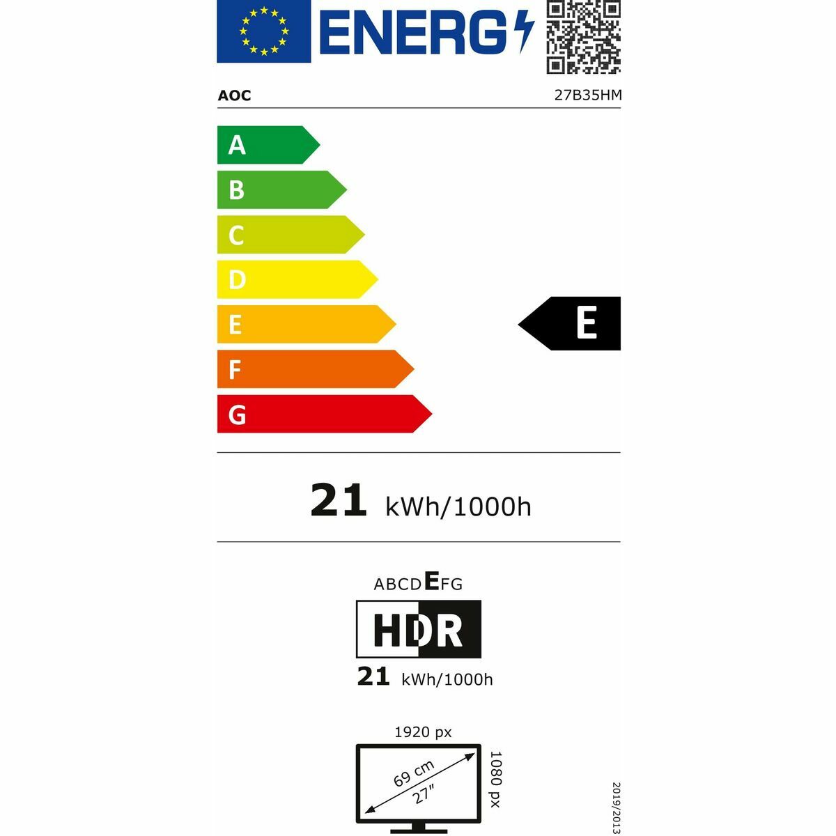Monitor Gaming AOC 27B35HM 27" Full HD