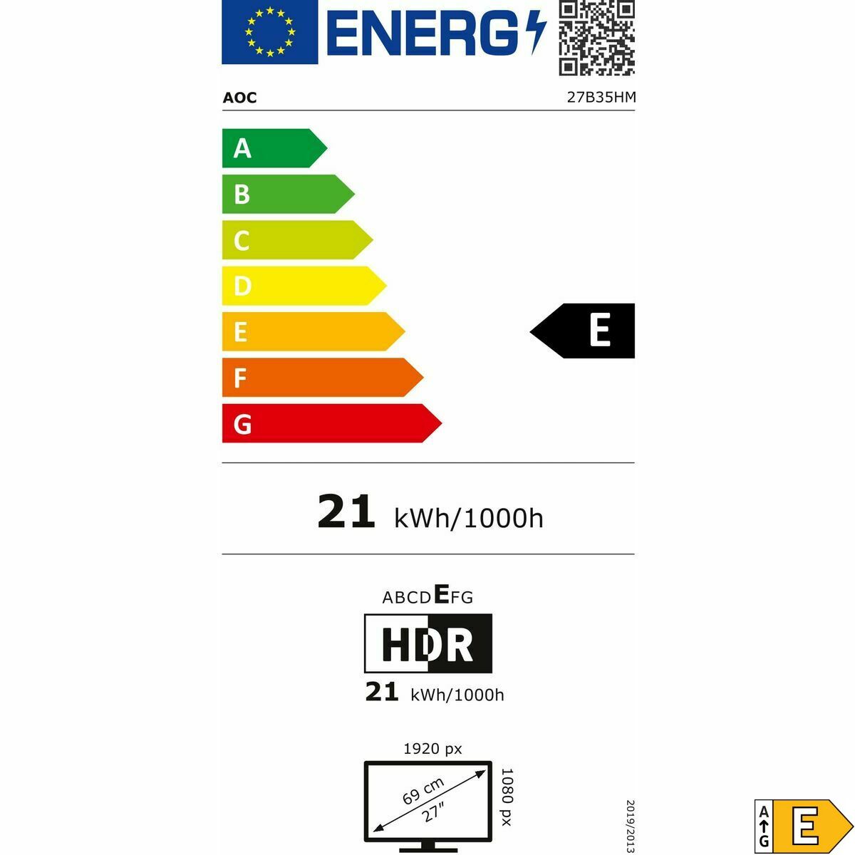 Monitor Gaming AOC 27B35HM 27" Full HD