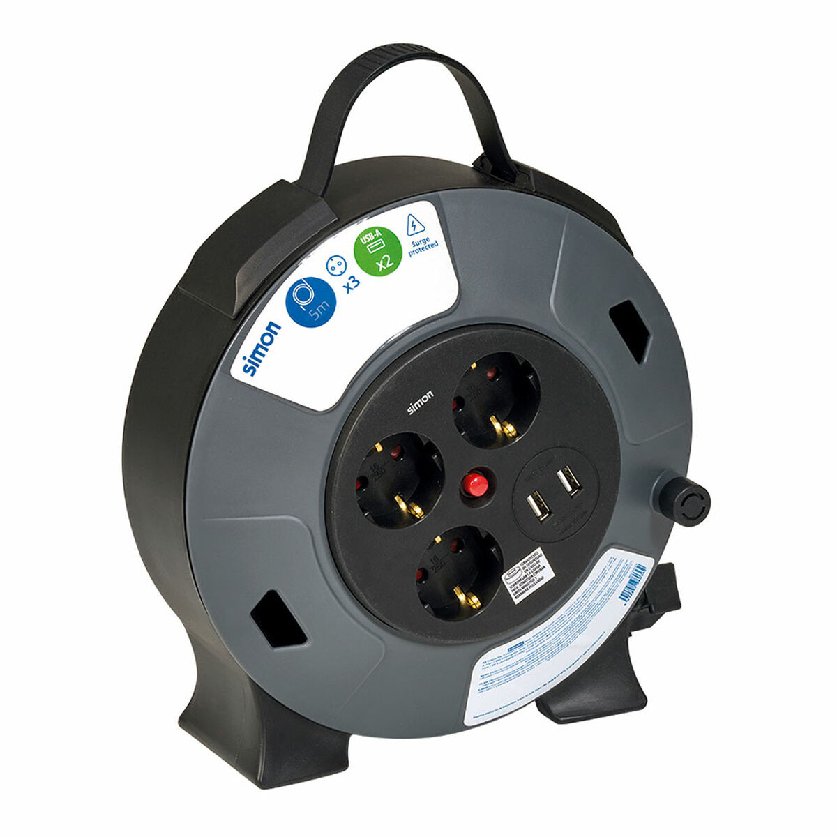 Enrollacables Simon 19,6 X 9,4 X 18,7 CM 3 x 1,5 mm 5 m