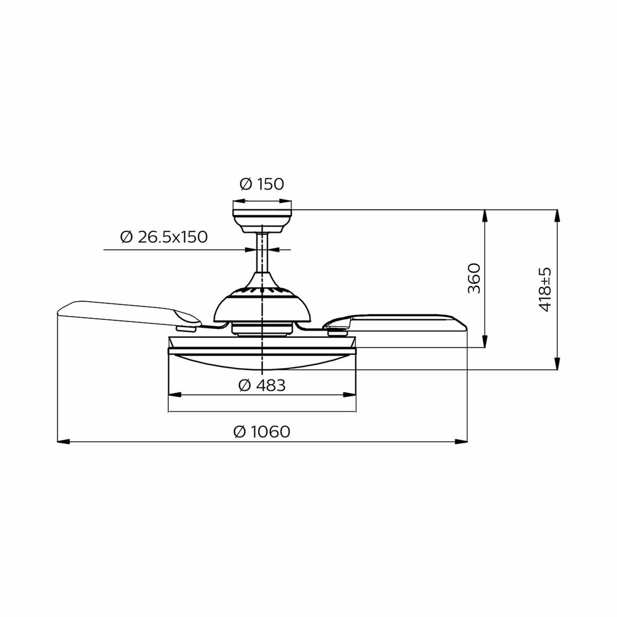 Ventilador de Techo con Luz Philips 929004081801 Blanco Dorado (4000 K) (2700 K)