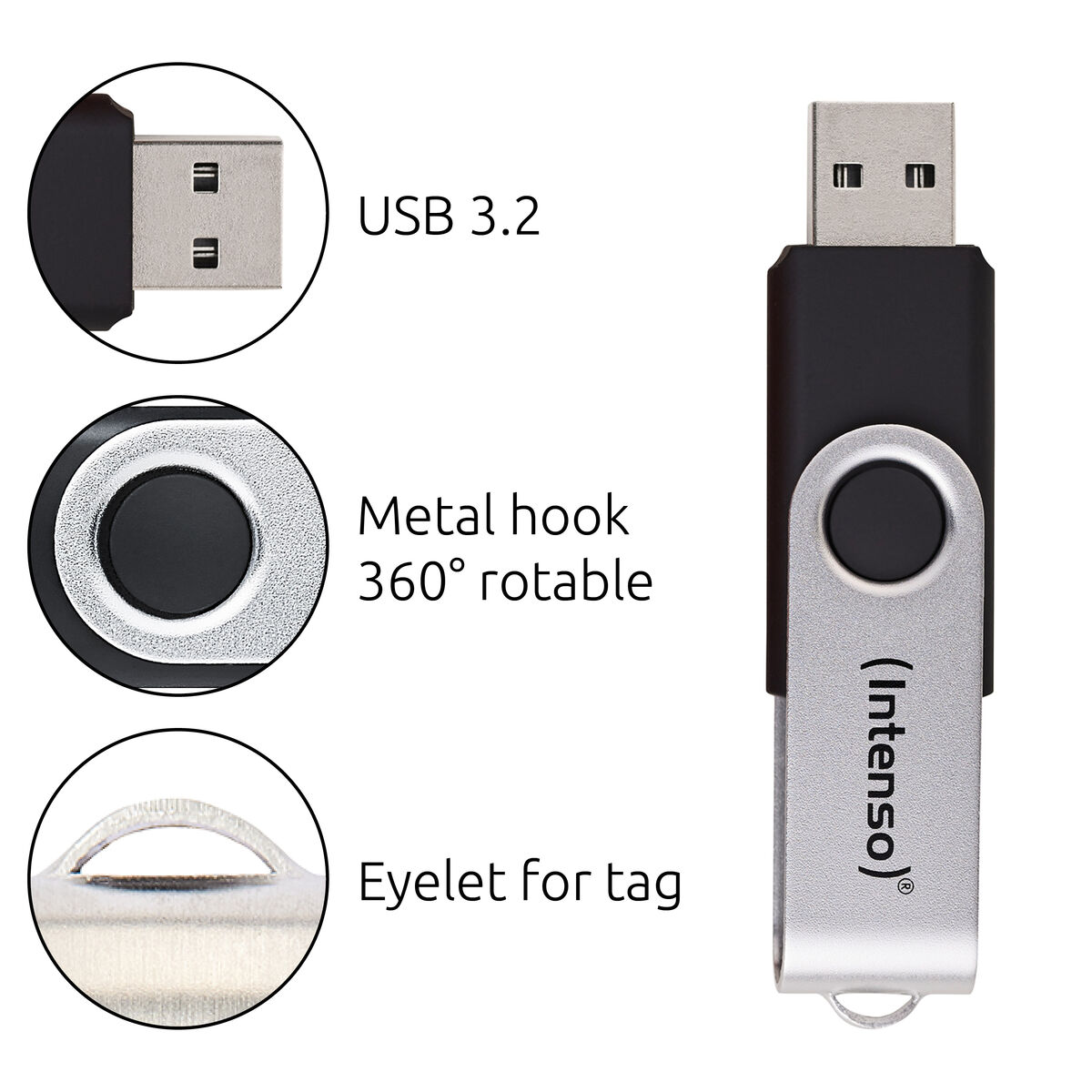 Memoria USB INTENSO Office Line 256 GB Negro