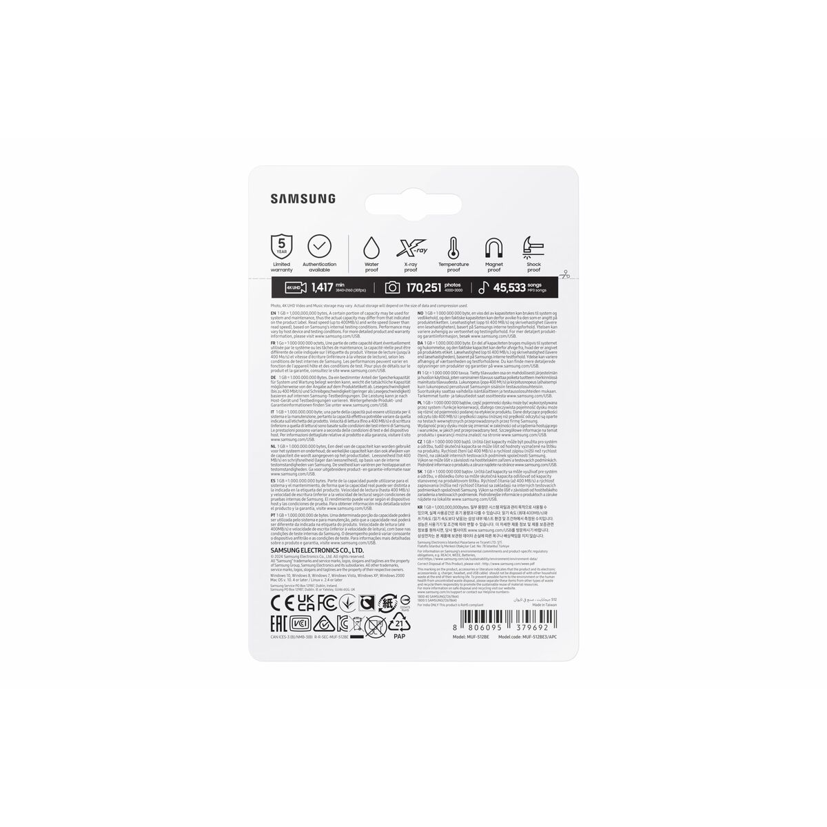 Memoria USB Samsung MUF-512BE3/APC 512 GB Champán Plateado