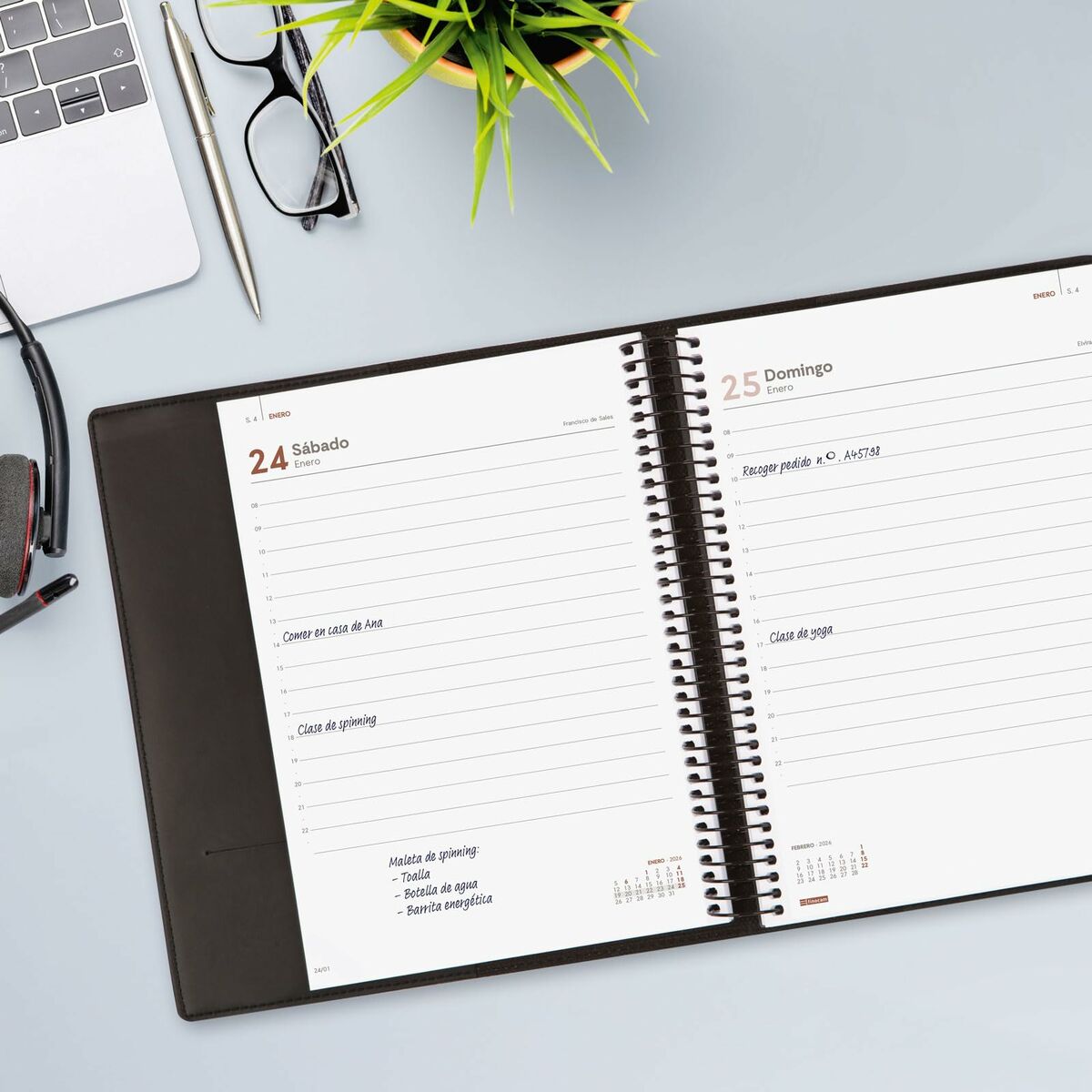 Agenda Finocam DUOBAND Negro A5 15,5 x 21,2 cm 2025-2026