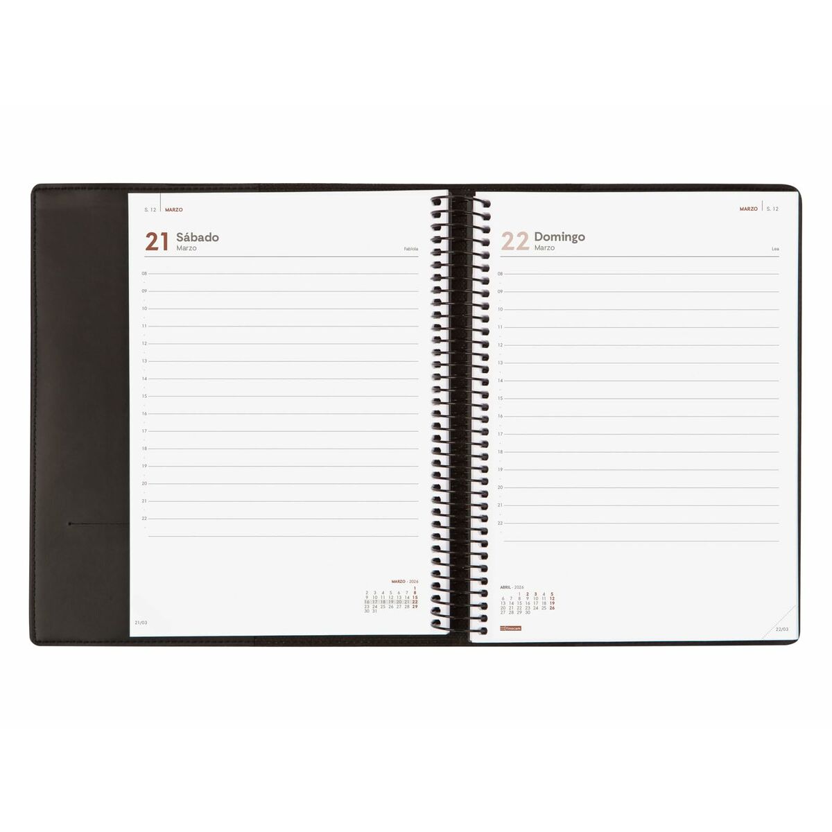 Agenda Finocam DUOBAND Negro A5 15,5 x 21,2 cm 2025-2026