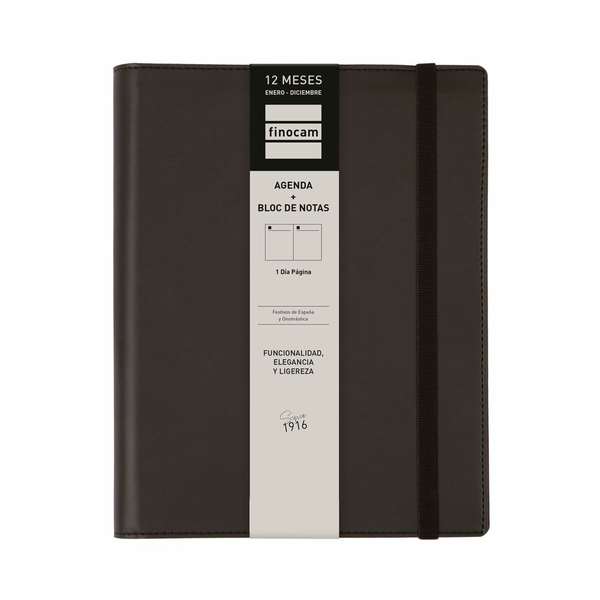 Agenda Finocam DUOBAND Negro A5 15,5 x 21,2 cm 2025-2026