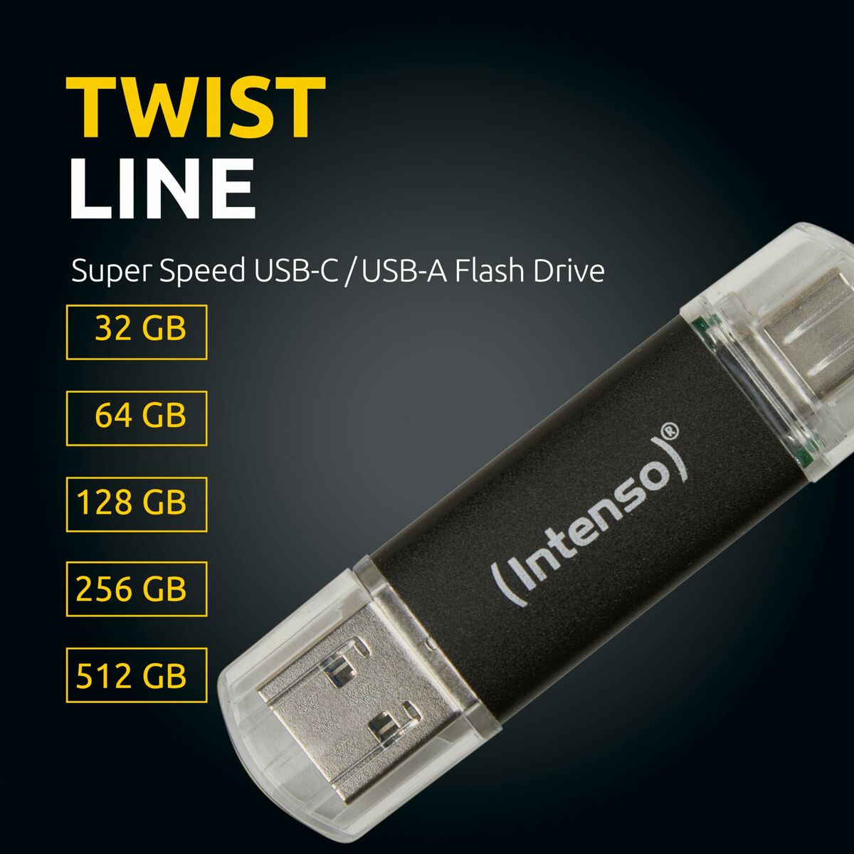Memoria USB INTENSO Twist Line 256 GB Antracita (2 Unidades)