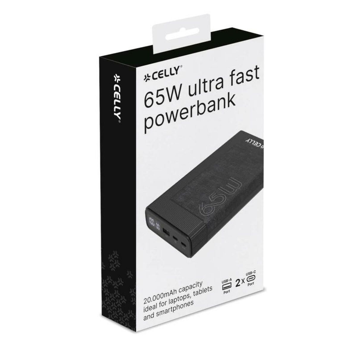 Powerbank Celly PD65W 65w EVO 20000 mAh Negro