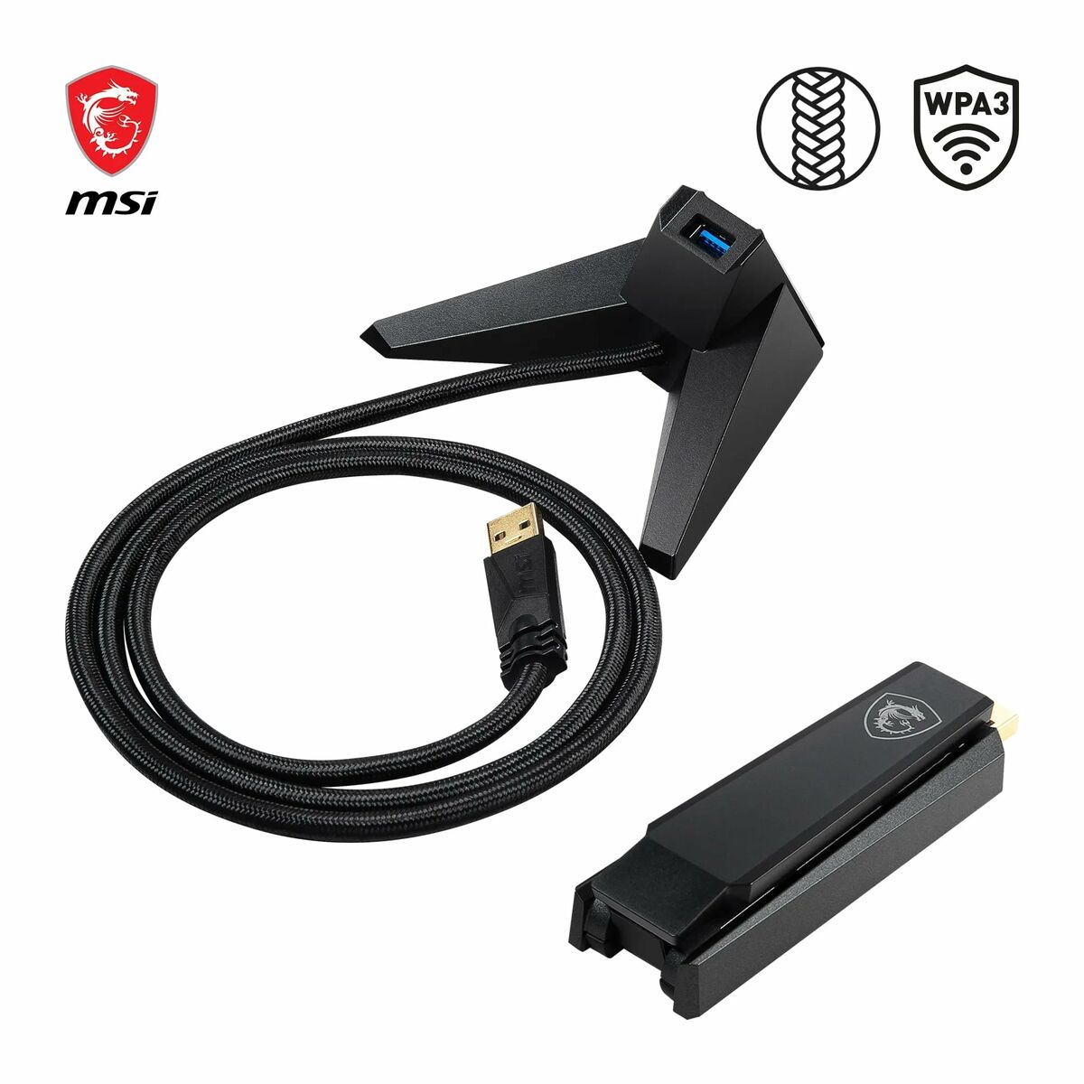 Adaptador USB MSI AX1800 Negro