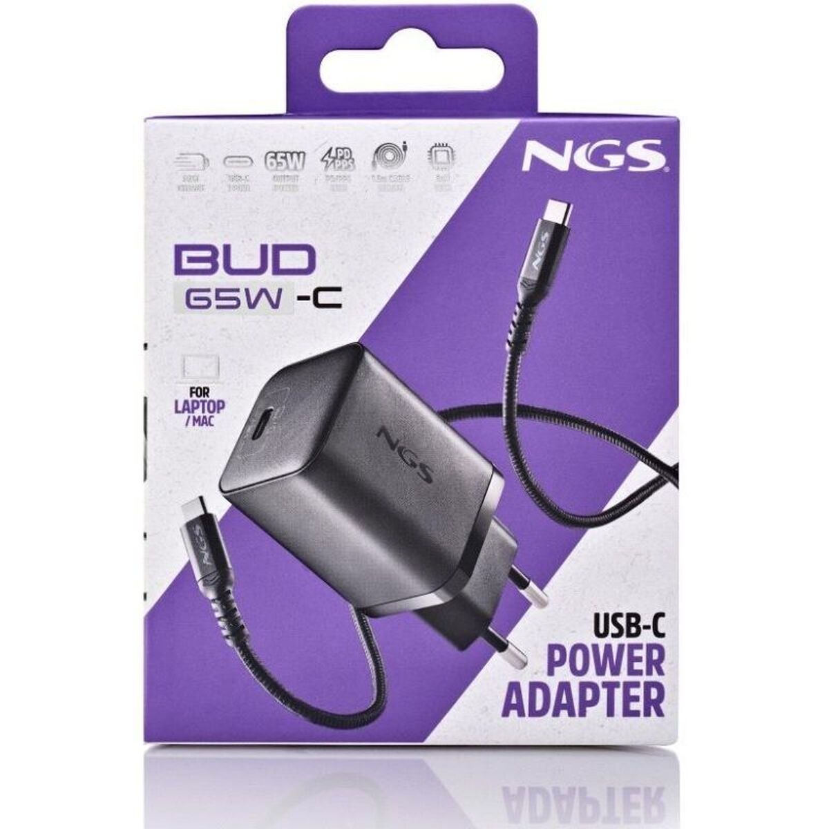 Cargador de Pared NGS NGS Bud 65 W Negro