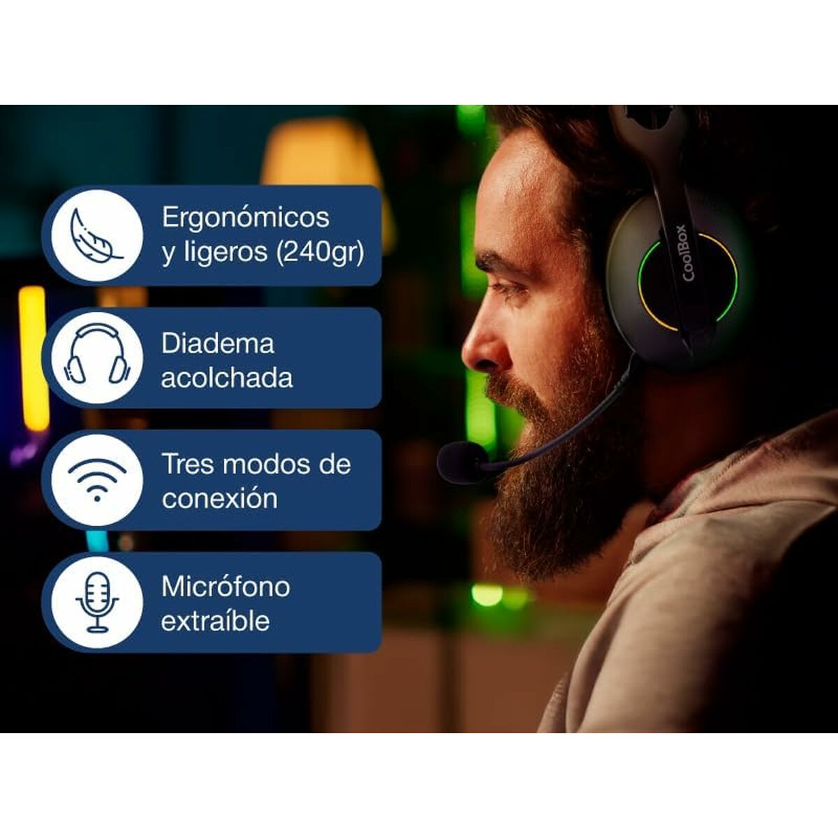 Auriculares CoolBox COO-AUM-WB01-W