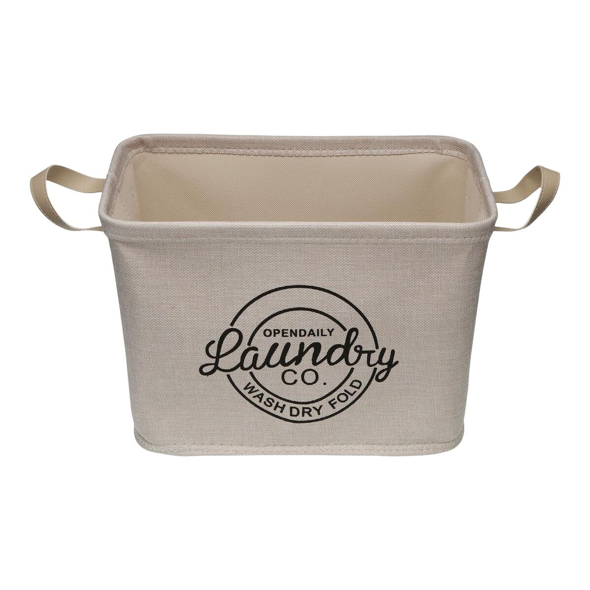 Cesto para la Ropa Sucia Versa Crema Poliéster PVC Metal EVA 38 x 25 x 26 cm