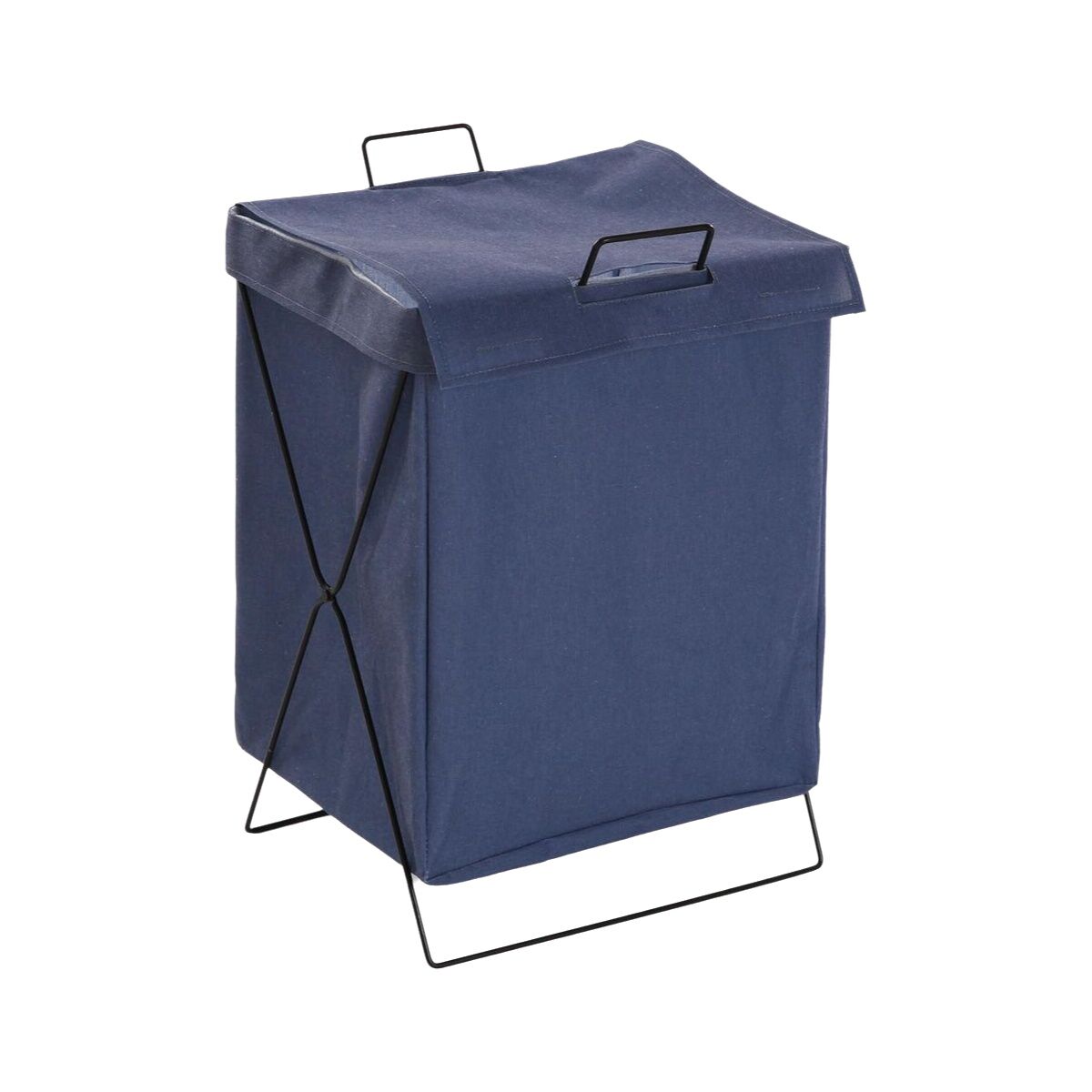 Cesto para la Ropa Sucia Versa Azul Poliéster Metal Polietileno 35 X 48 X 30 CM