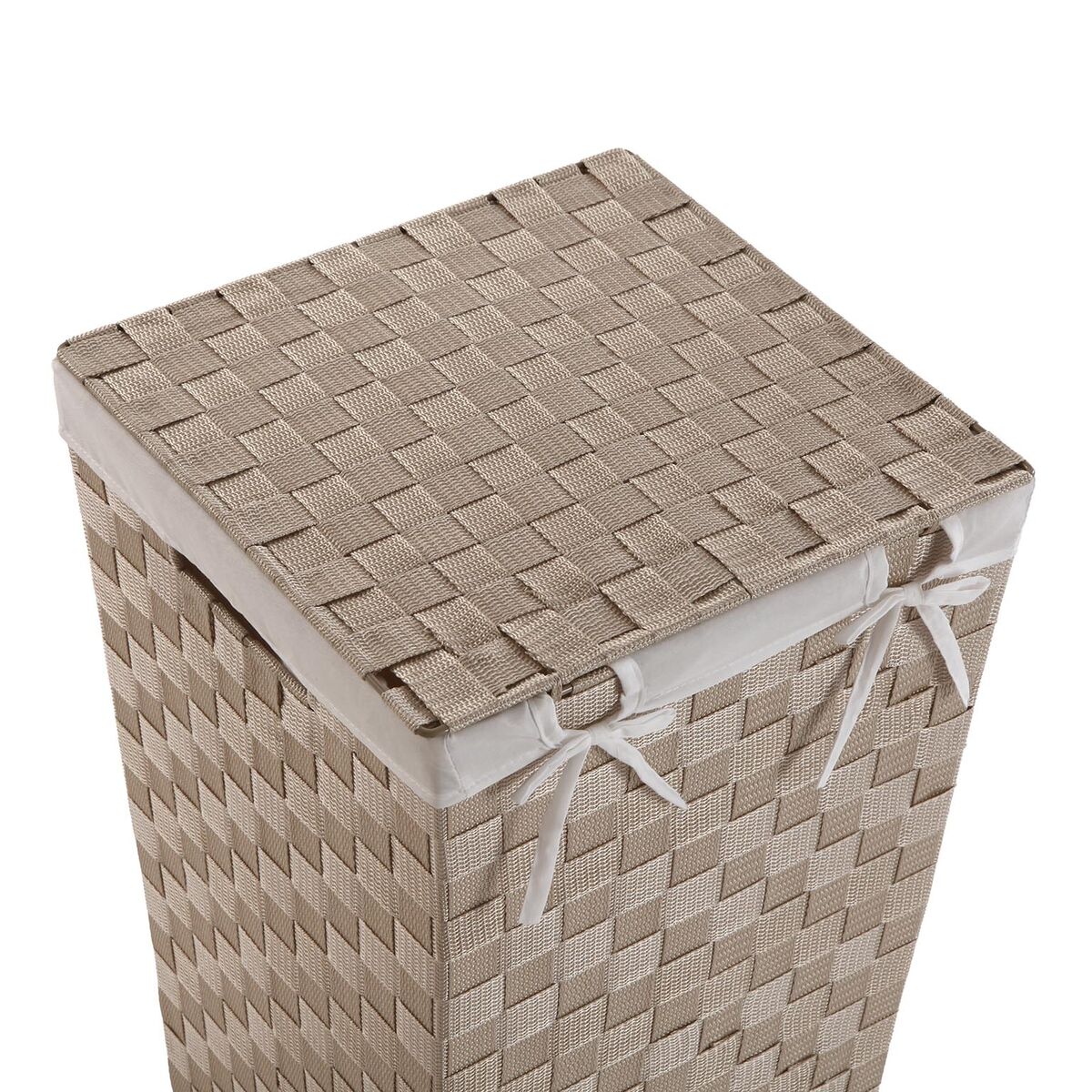 Cesto para la Ropa Sucia Versa Beige Poliéster Metal Polipropileno 33 x 52 x 33 cm