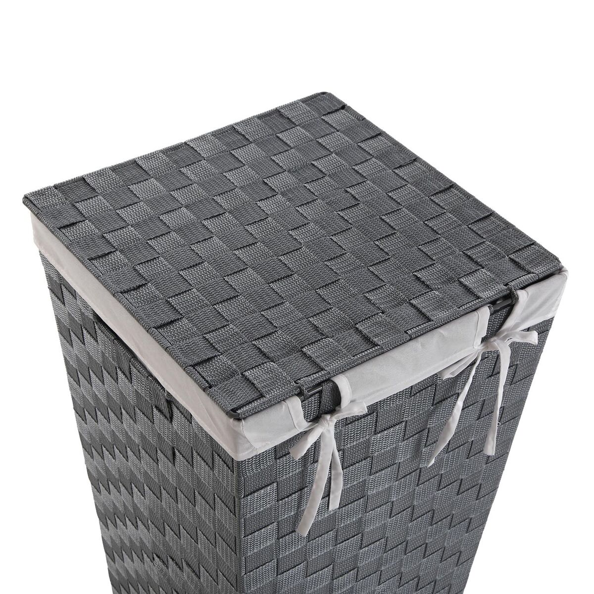 Cesto para la Ropa Sucia Versa Gris Poliéster Metal Polipropileno 33 x 52 x 33 cm