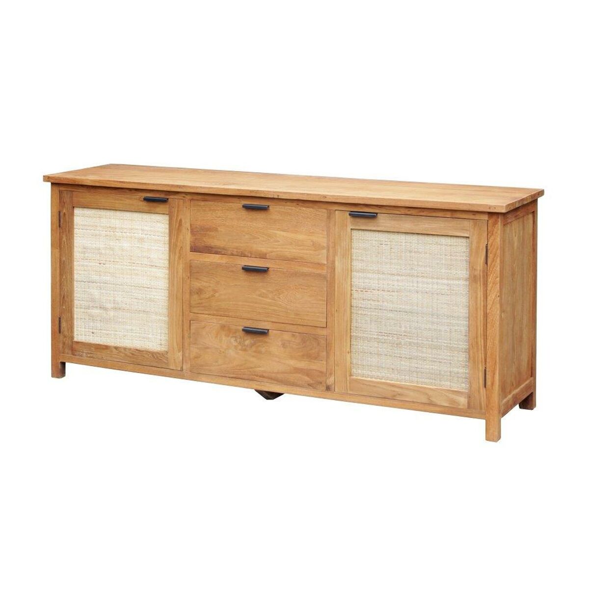 Aparador Home ESPRIT Ratán madera de teca 180 x 50 x 85 cm