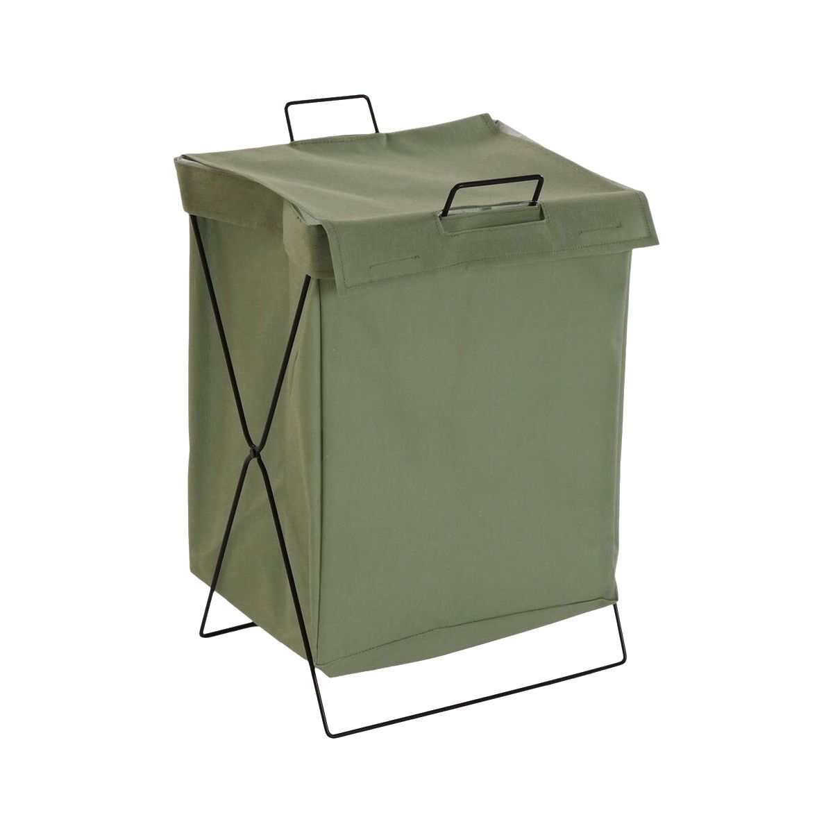 Cesto para la Ropa Sucia Versa Verde Poliéster Metal Polietileno 35 X 48 X 30 CM