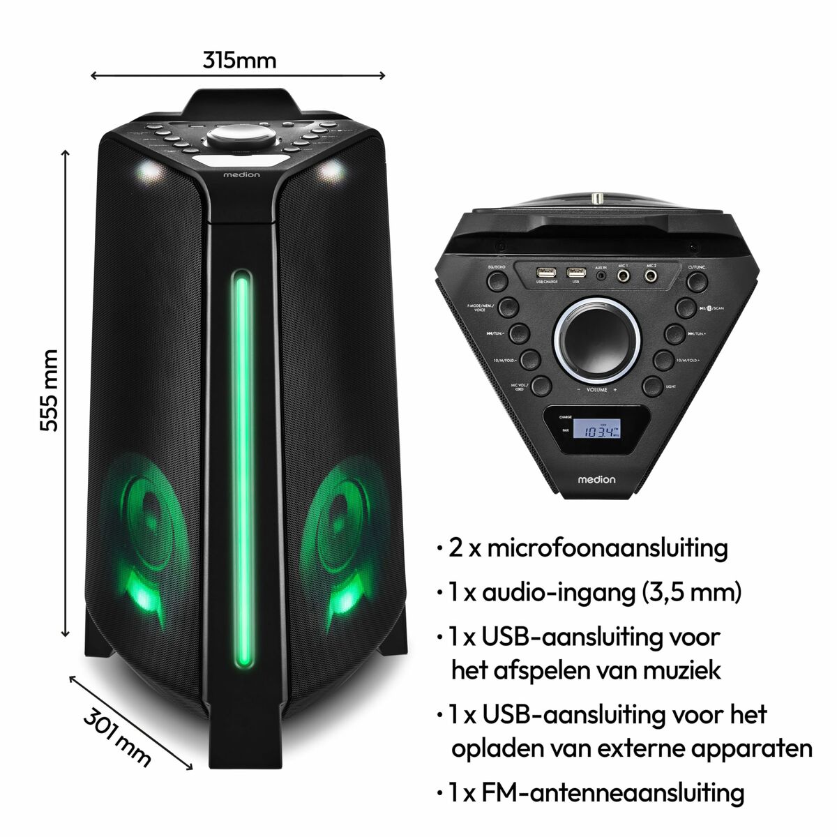 Altavoz Bluetooth Portátil Medion LIFE P61552 Negro