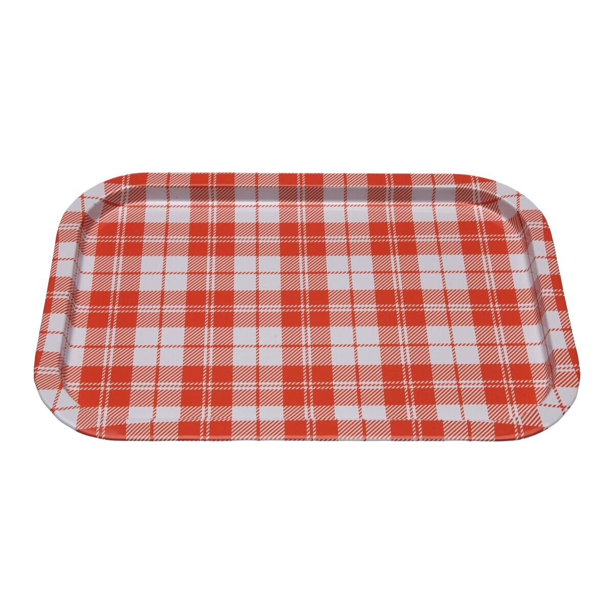 Bandeja Versa Vichy Naranja Metal 23 X 1,5 X 34 CM