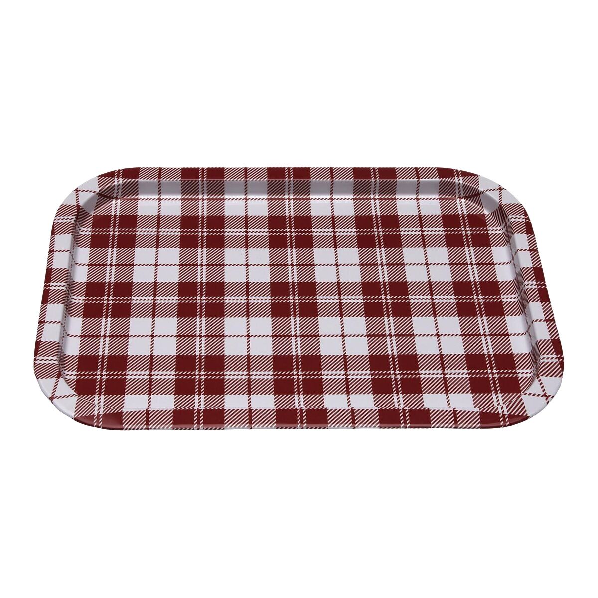 Bandeja Versa Vichy Rojo Metal 23 X 1,5 X 34 CM