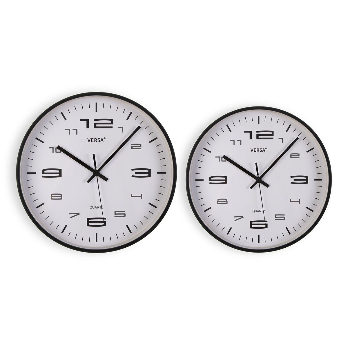 Reloj de Pared Versa Negro Plástico 30 x 30 x 4 cm