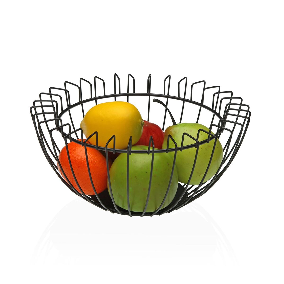 Frutero Versa Negro Metal Acero 26 x 12 x 26 cm