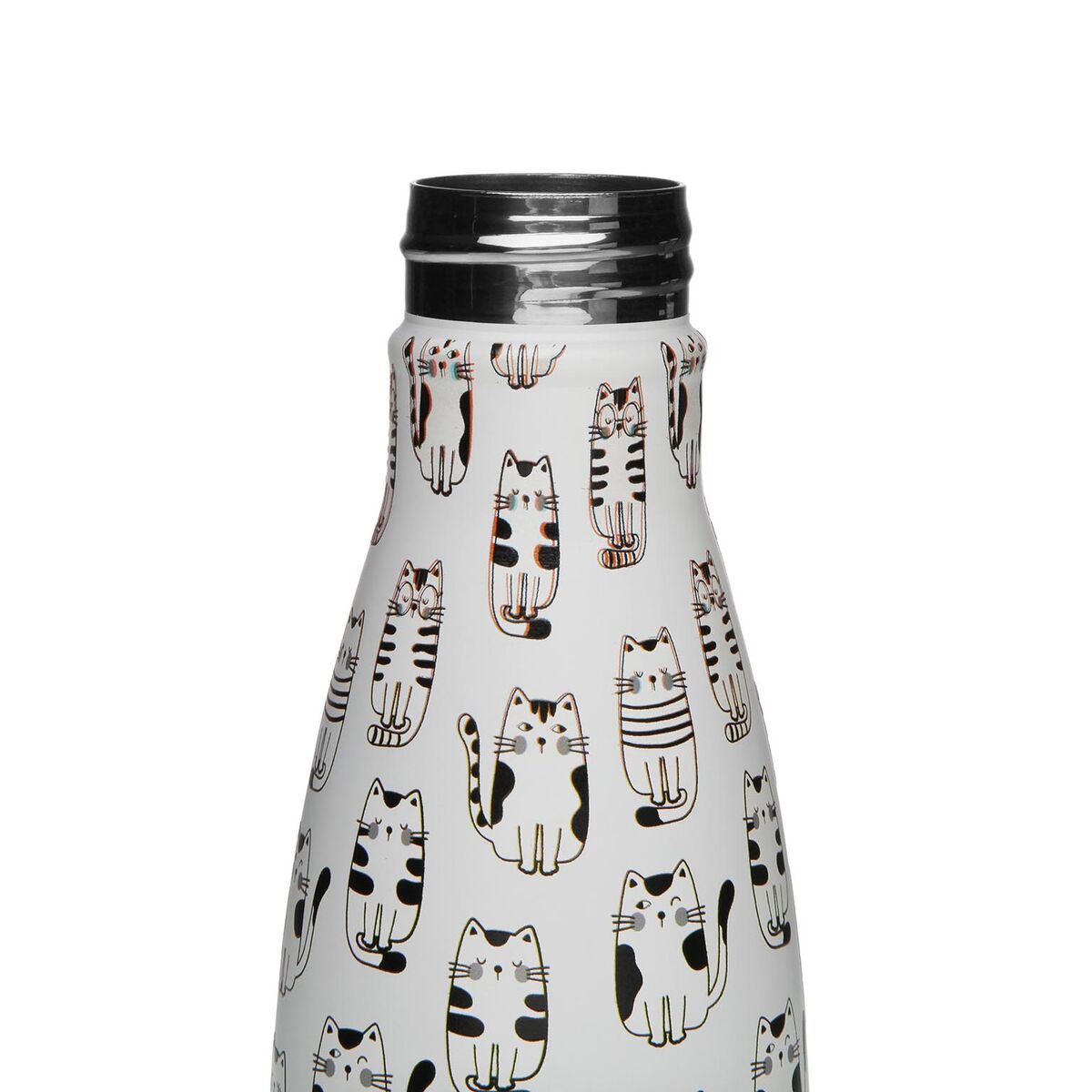 Botella de Agua Versa Acero Gato 7 x 27 x 7 cm